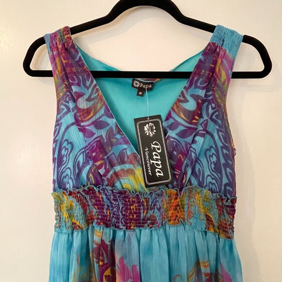 Boho Paisley Print Chiffon Maxi Dress NWT - Picture 6 of 11